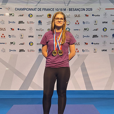 Solène, triple championne de France pistolet - cadet fille